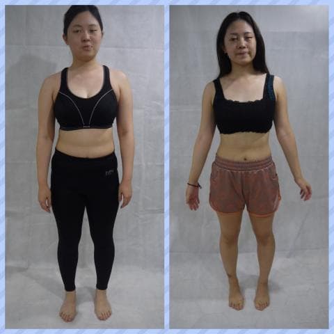 這張照片是兩個女孩的對比照，一個女孩穿著運動服，另一個女孩穿著休閒服，她們都很有活力。