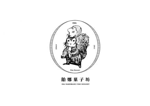 這張照片是一個圓形logo，圖案是一隻戴著廚師帽的松鼠。