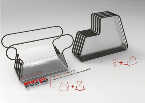 這張「金屬架」的照片是兩個金屬架，一個有透明的底座，另一個是疊起來的。