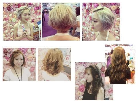 這張「六個女孩髮型」的照片是展示不同髮型，每一張照片都展示了不同的髮型設計。