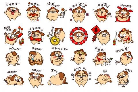 這張照片是一系列可愛的狗表情包，它們用不同的動作和表情來表達各種情緒和動作，十分有趣。