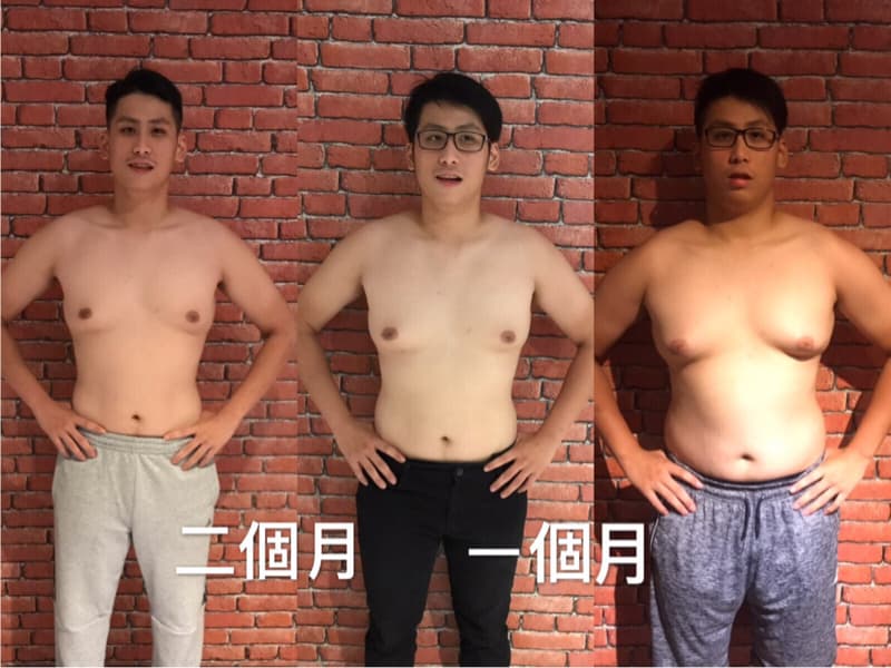 這張照片是一個男人減肥前後的對比照，展示了他在三個月的時間裡減掉了很多體重。他看起來更加健康和自信。