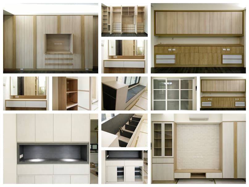 這張照片是一個現代化的臥室,最重要的是一個大型的壁櫥,壁櫥包含許多抽屜和架子,可以用來收納衣物和其他物品。