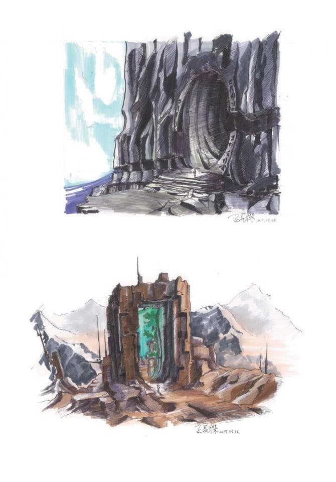 這張照片是一個古老的石門,石門上有一個圓形的洞,洞裡似乎隱藏著一個秘密。石門周圍的環境破敗,看起來像是廢墟,但石門本身卻保存得十分完好,給人一種神秘的感覺。