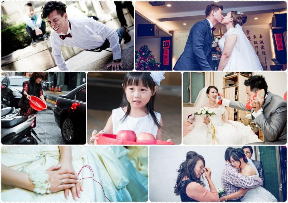 這張「婚禮」的照片是 一對新人舉行婚禮,婚禮上有親朋好友出席,新人穿著婚紗禮服,並在婚禮上互換戒指,現場洋溢著幸福的氣氛。