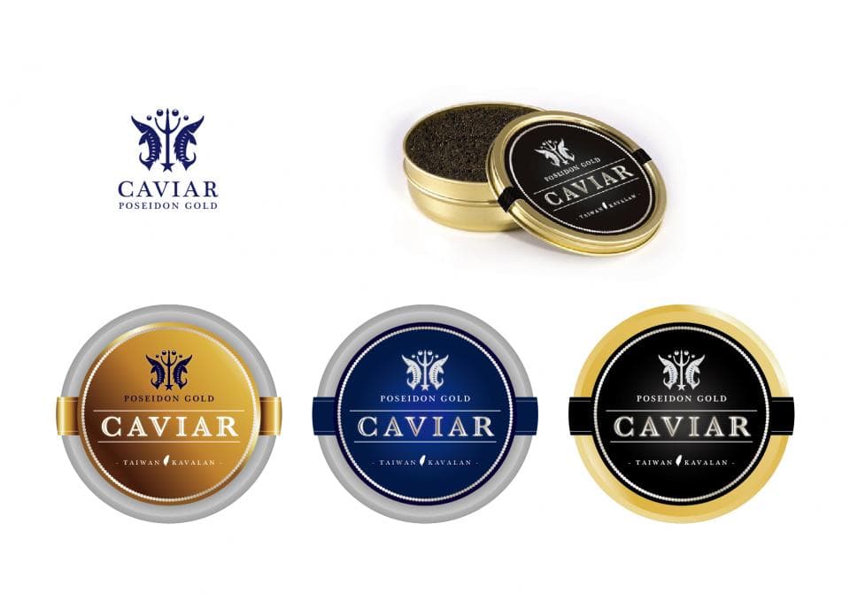這張照片是三罐魚子醬的包裝,上面印有「CAVIAR POSIEDON GOLD」字樣。