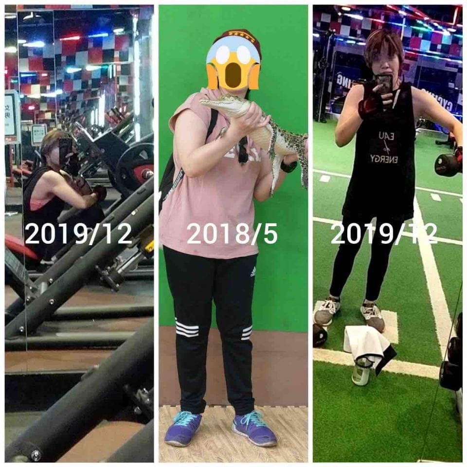 這張照片是體重減輕前後的對比。照片中的人物在2018年5月的時候比較胖,2019年12月的時候明顯瘦了許多。