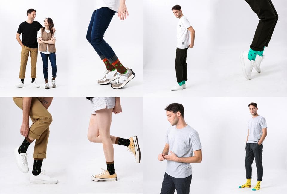 這張「襪子」的照片是幾個不同的人穿著不同款式的襪子。