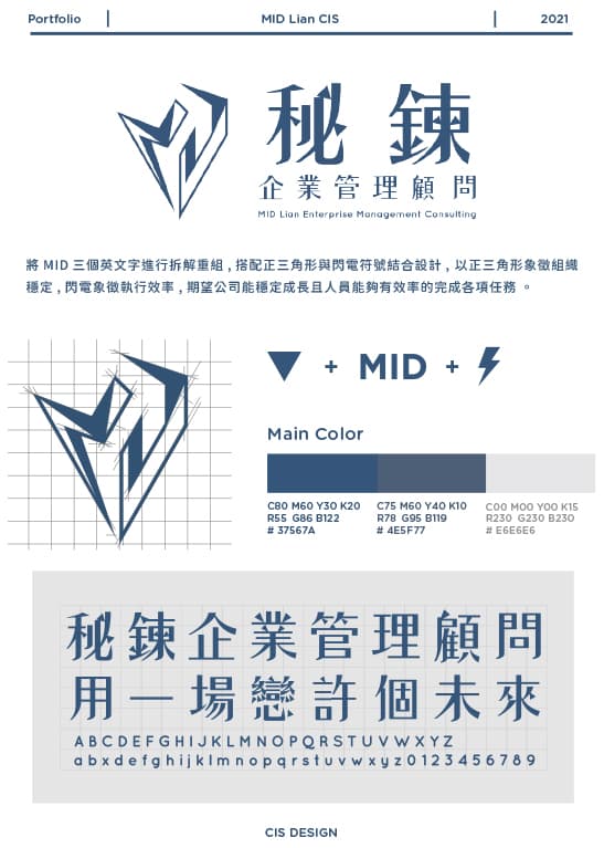 這張照片是一個公司的品牌識別設計。照片中最重要的部分是公司名稱「啟鋒企業管理顧問」,以簡潔的字體設計呈現,並輔以簡單的圖案,展現專業與簡潔的形象。