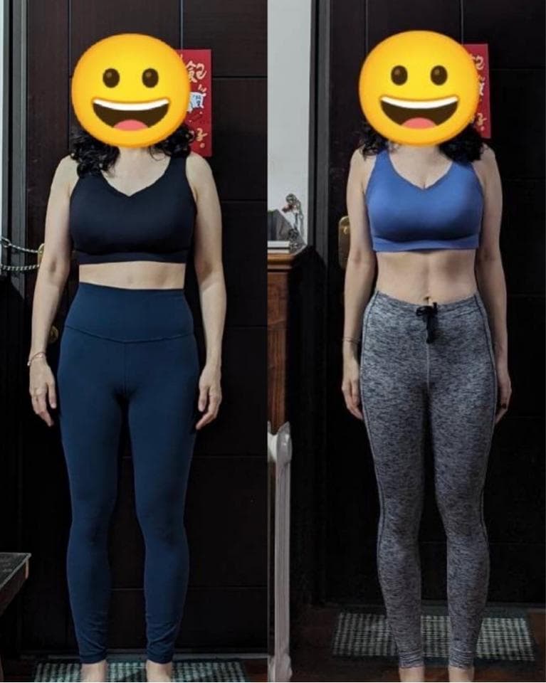 這張照片是兩個穿著運動服裝的女孩,她們的身材很纖細,看起來很健康。