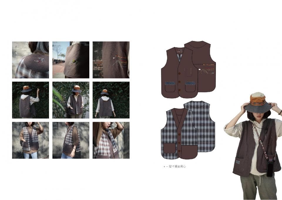 1) 這是一張展示多種圖案和樣式的背心的照片