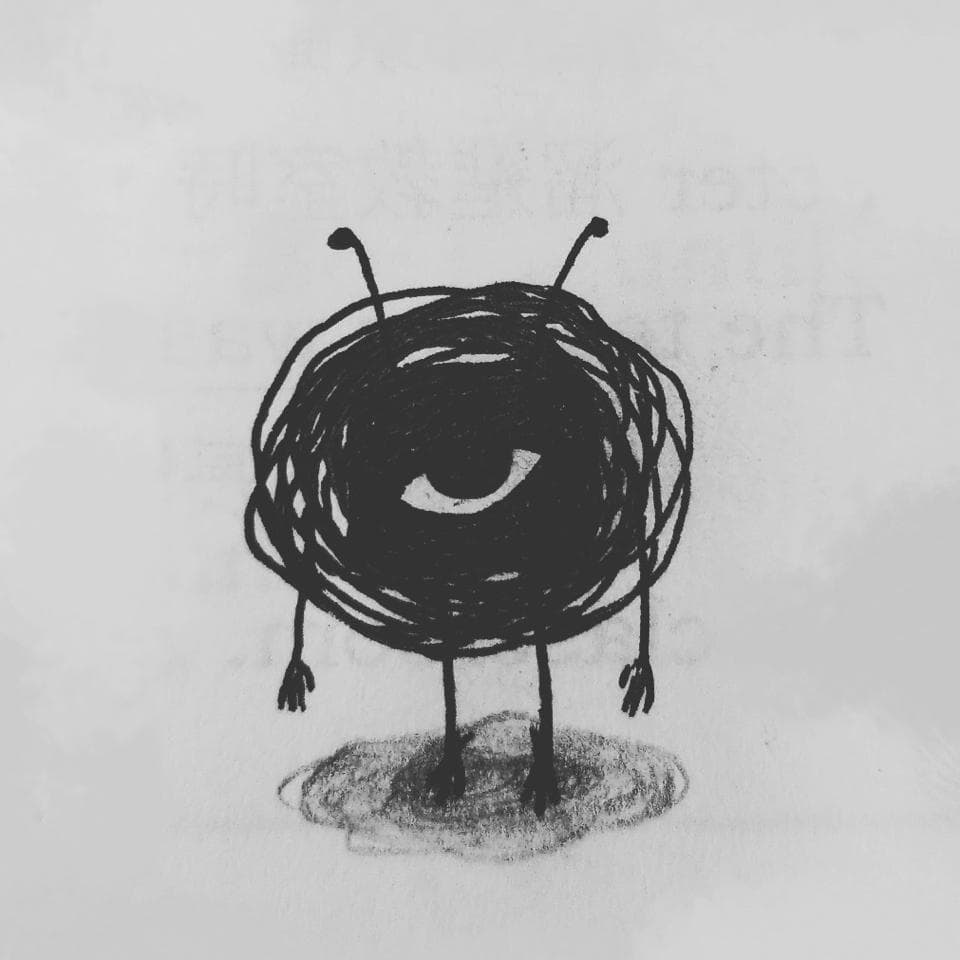 這張照片是一個有著單眼和觸角的可愛怪物,它看起來很友善。