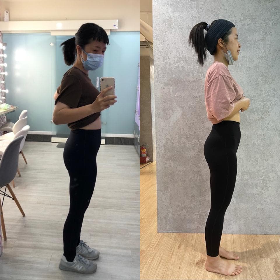 這張照片是兩個女人,她們站在一起,分別穿著黑色緊身褲。