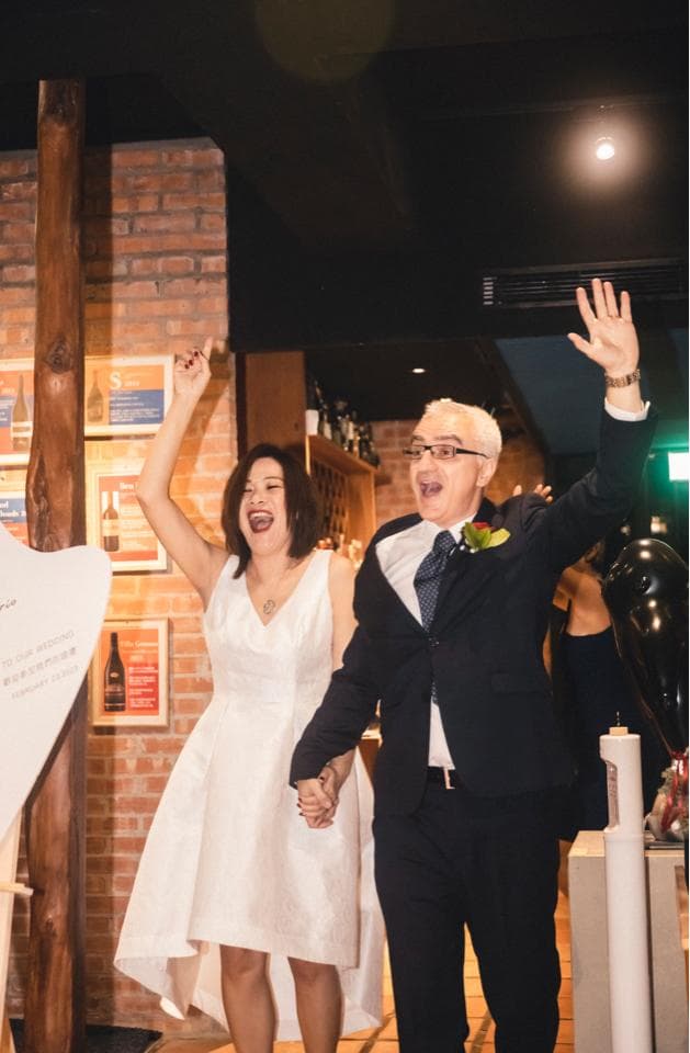 這張「婚禮」的照片是一對新人正在跳舞,他們看起來非常開心,旁邊還有許多賓客在觀禮。