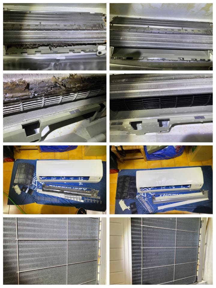 1. 這張照片展示了六個不同角度的空調機組