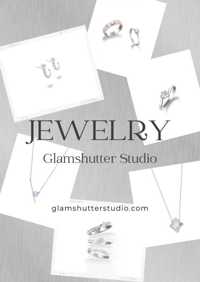 這張「珠寶」的照片是展示了各種精緻的珠寶,包括戒指、耳環和項鍊。